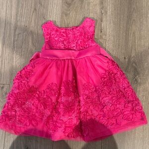 Girls Fuchsia Floral Tulle Party Dress